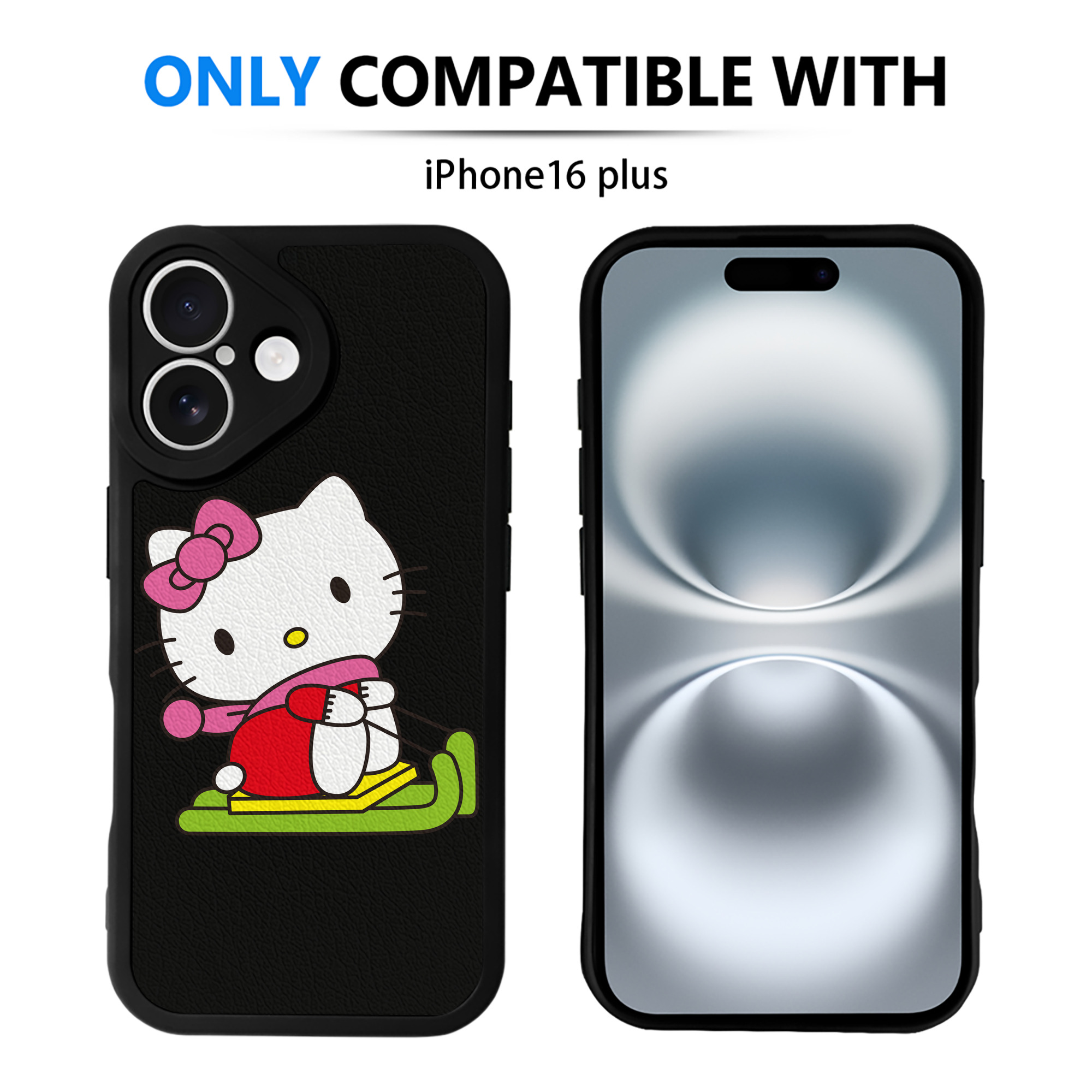 （画像用） Hello Kitty ハローキティ 【iPhone 16シリーズ対応】シリコンスマホケース（レザー調） 材質：シリコン